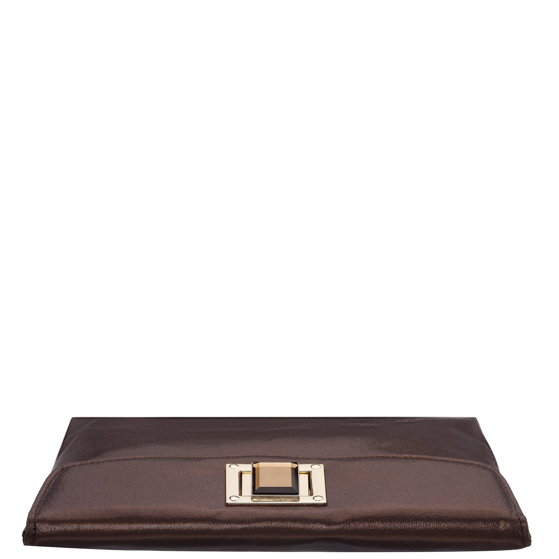 Nina Shoes Grayson Brown Reflective Suedette Foldover Clutch