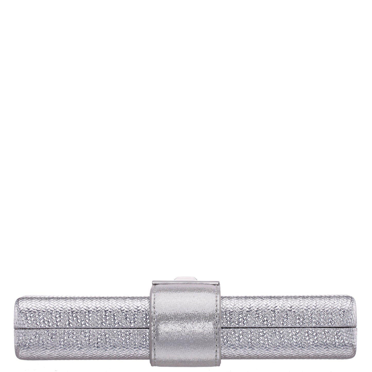 Nina Shoes Presly Antique Silver Embossed Woven PU / Reflective Suedette Minaudiere
