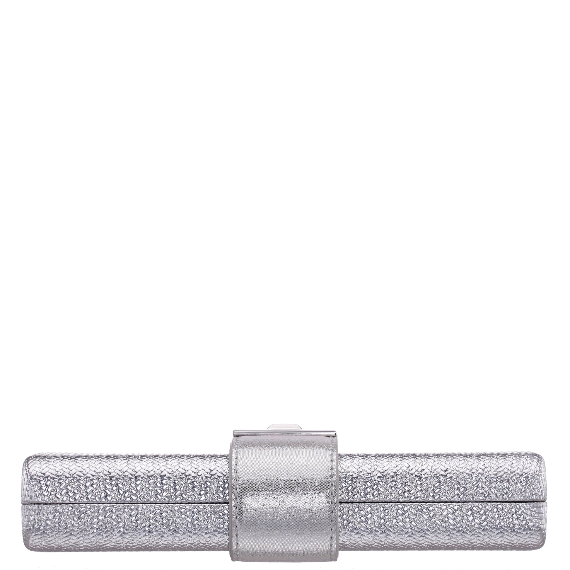 Nina Shoes Presly Antique Silver Embossed Woven PU / Reflective Suedette Minaudiere