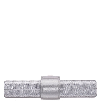 Nina Shoes Presly Antique Silver Embossed Woven PU / Reflective Suedette Minaudiere