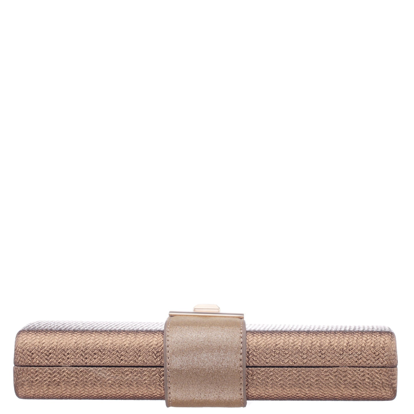 Nina Shoes Presly Brown Embossed Woven PU / Reflective Suedette Minaudiere