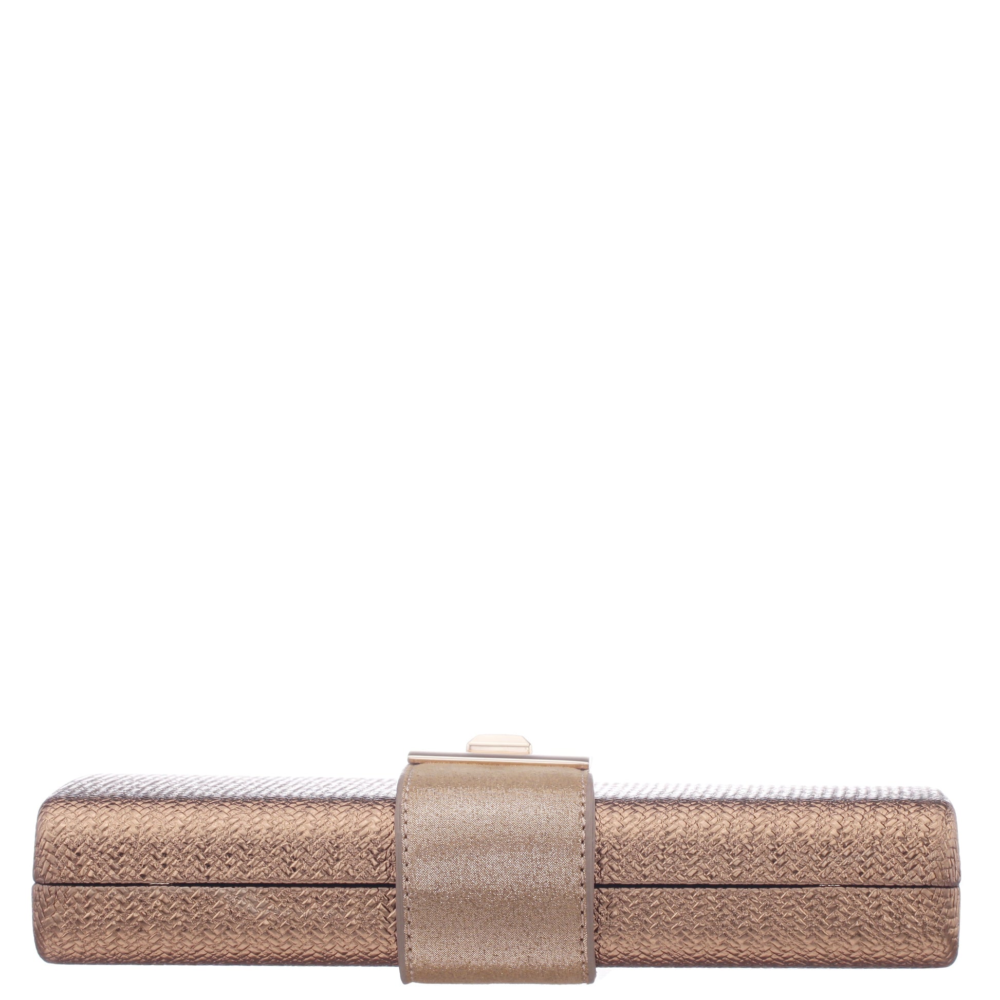 Nina Shoes Presly Brown Embossed Woven PU / Reflective Suedette Minaudiere