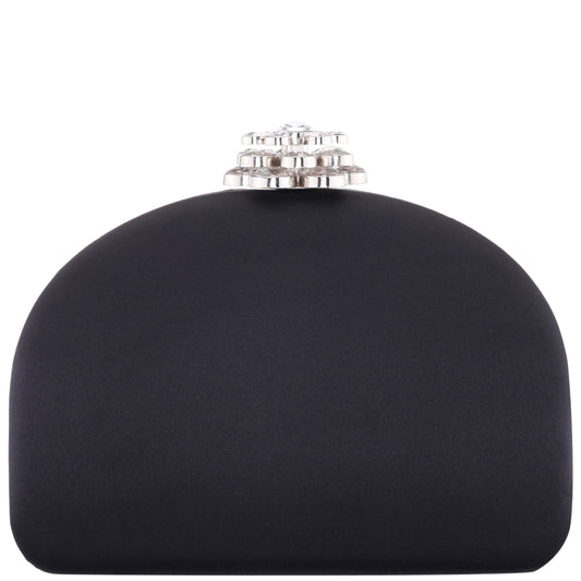 Nina Shoes Nivi Black Satin / Glass Crystal Minaudiere