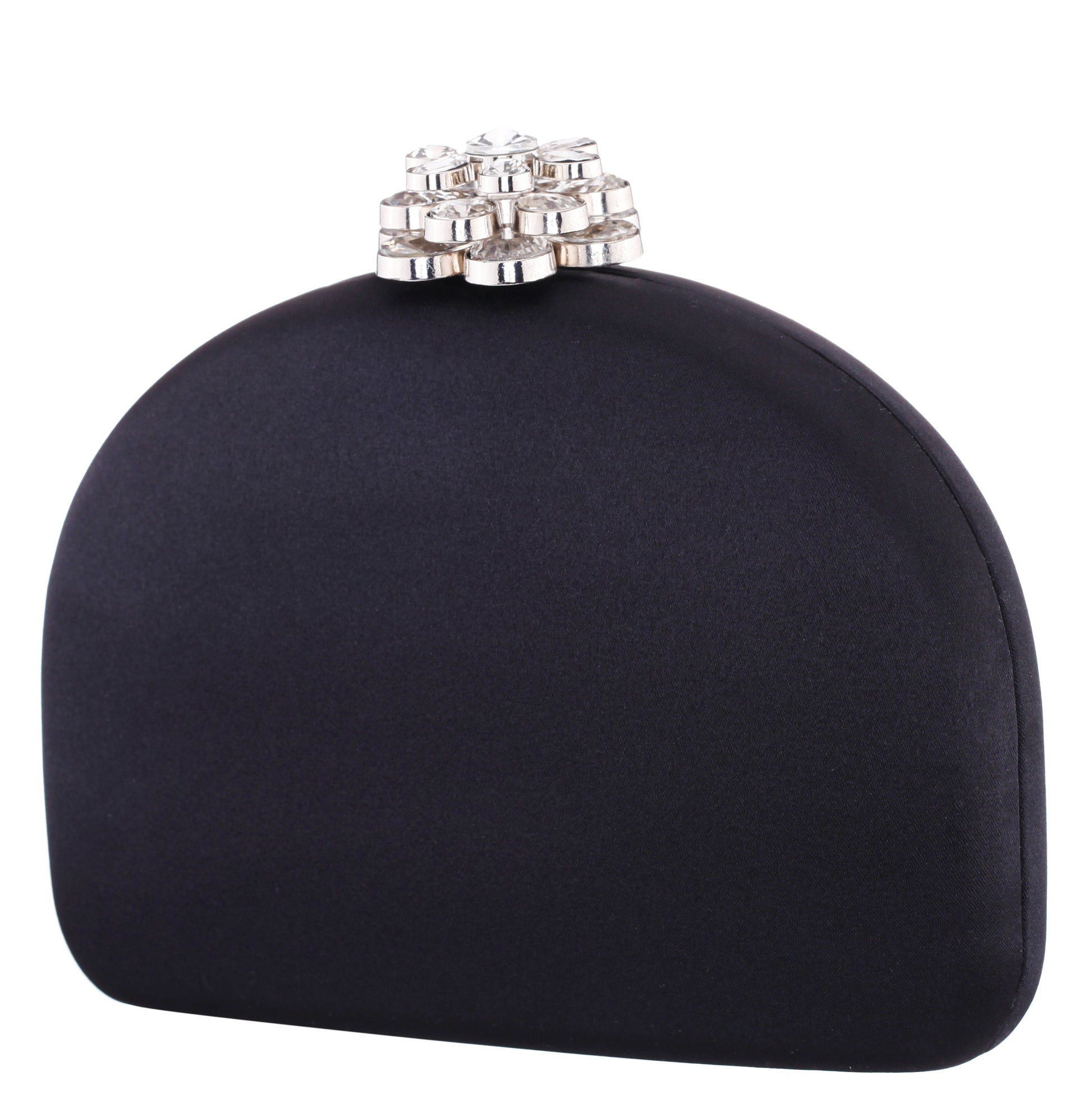 Nina Shoes Nivi Black Satin / Glass Crystal Minaudiere