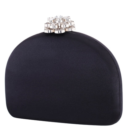 Nina Shoes Nivi Black Satin / Glass Crystal Minaudiere