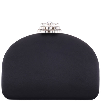 Nina Shoes Nivi Black Satin / Glass Crystal Minaudiere