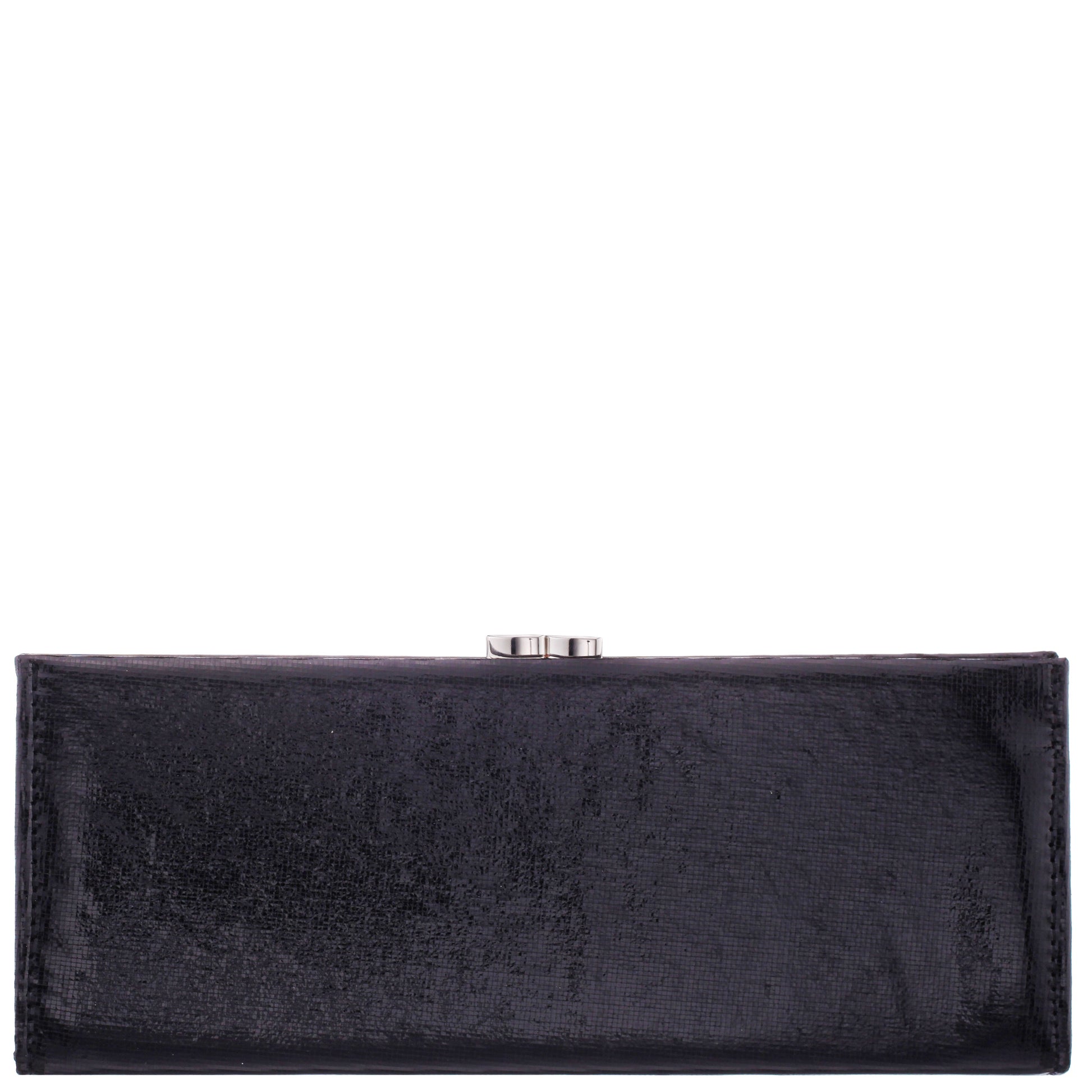 Nina Shoes Tierney Black Mini Geo Metallic Fabric Frame Clutch