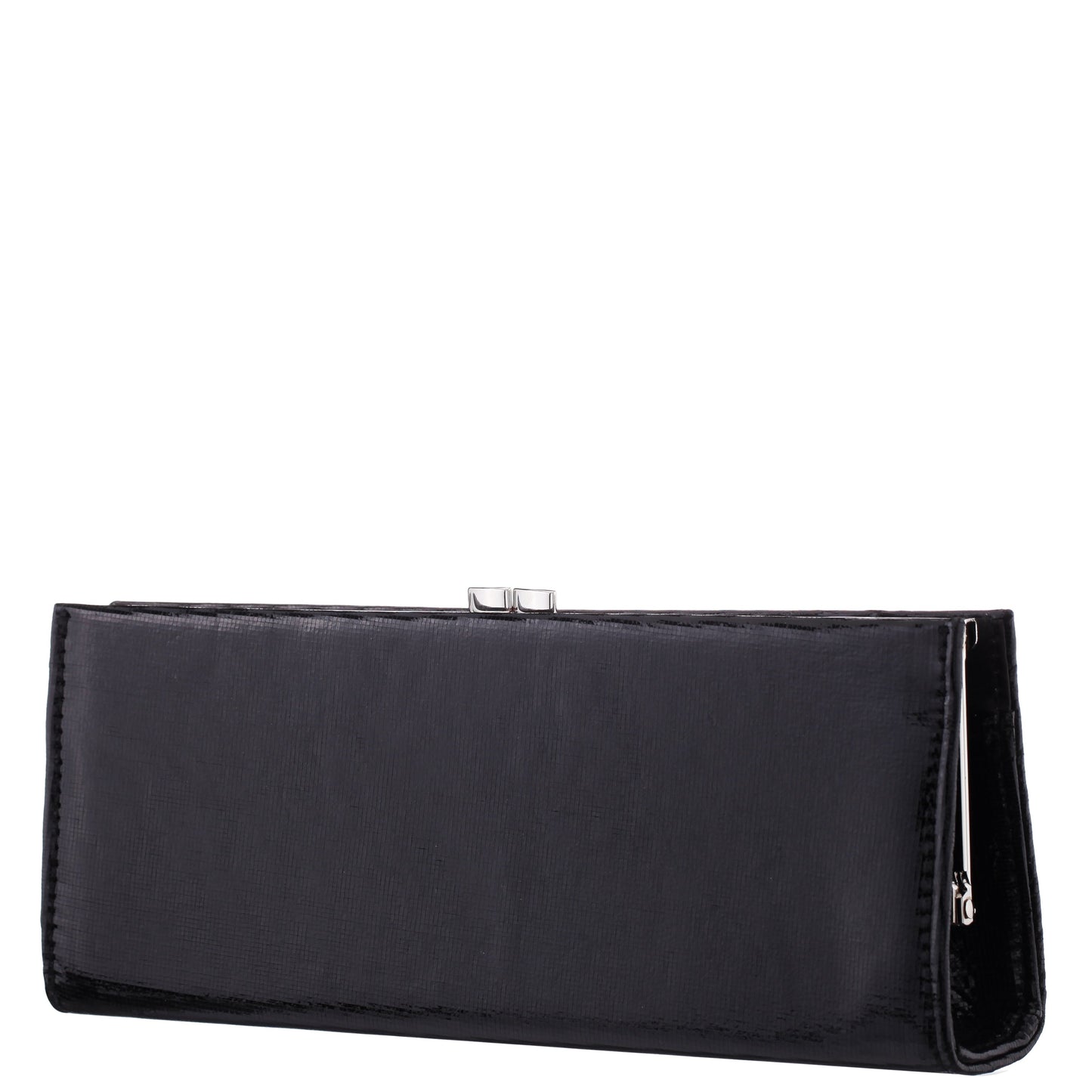 Nina Shoes Tierney Black Mini Geo Metallic Fabric Frame Clutch