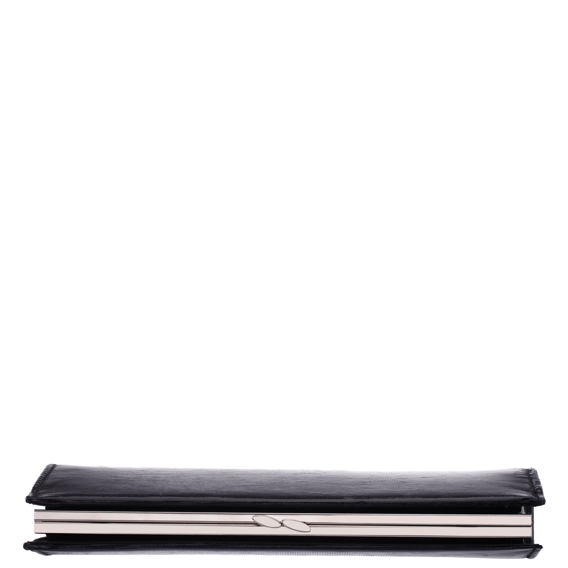 Nina Shoes Tierney Black Mini Geo Metallic Fabric Frame Clutch