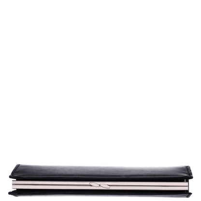 Nina Shoes Tierney Black Mini Geo Metallic Fabric Frame Clutch