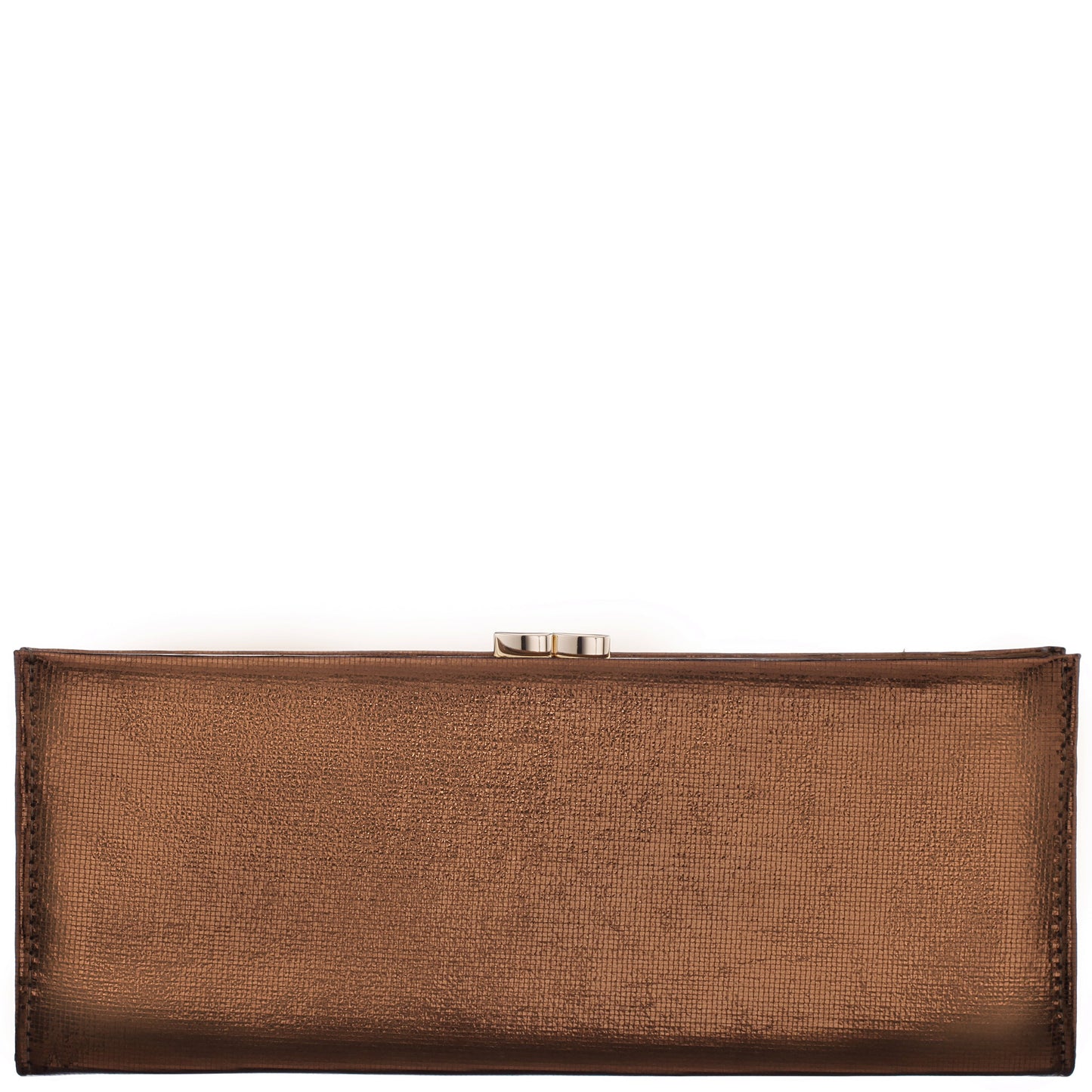 Nina Shoes Tierney Brown Mini Geo Metallic Fabric Frame Clutch