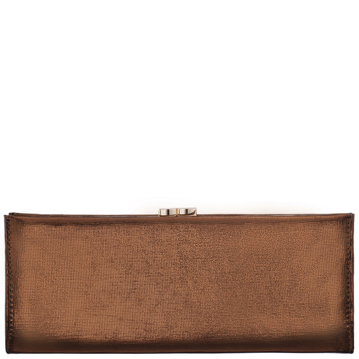 Nina Shoes Tierney Brown Mini Geo Metallic Fabric Frame Clutch