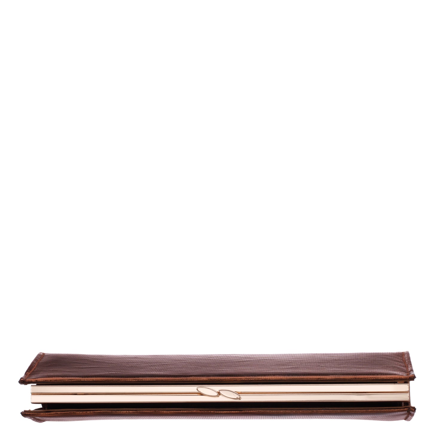 Nina Shoes Tierney Brown Mini Geo Metallic Fabric Frame Clutch