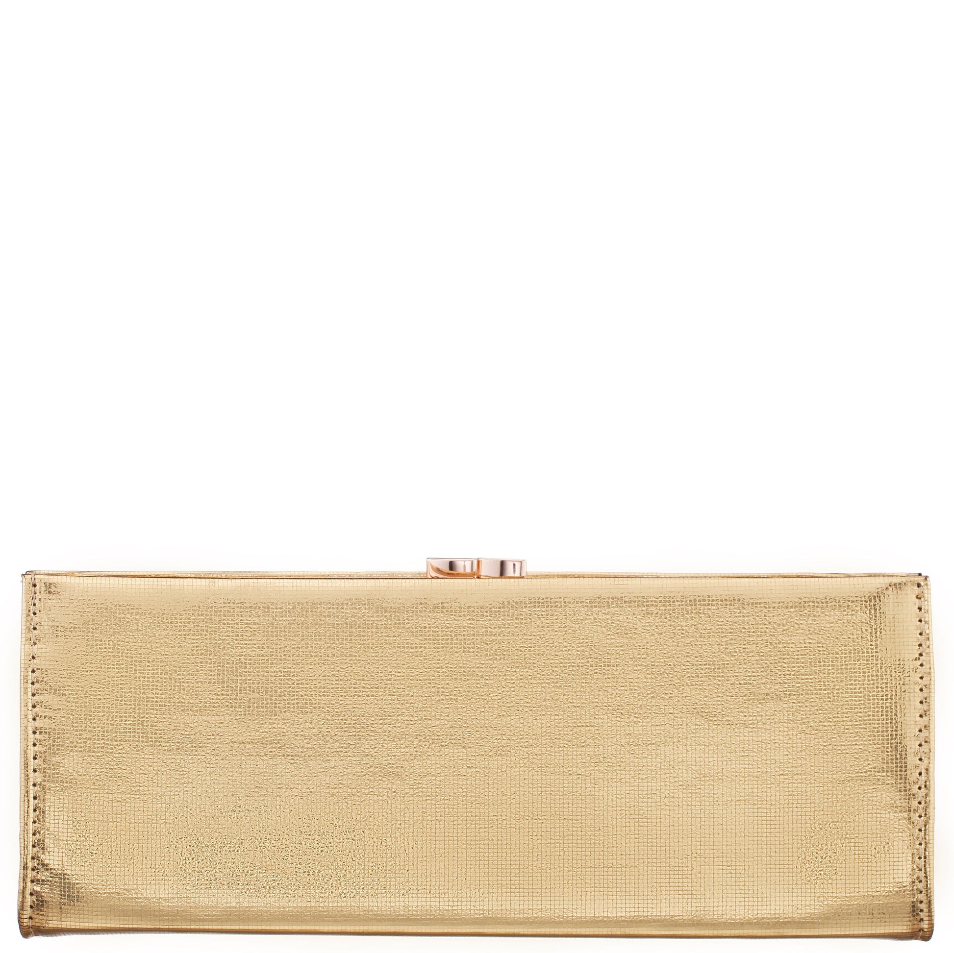 Nina Shoes Tierney Gold Mini Geo Metallic Fabric Frame Clutch