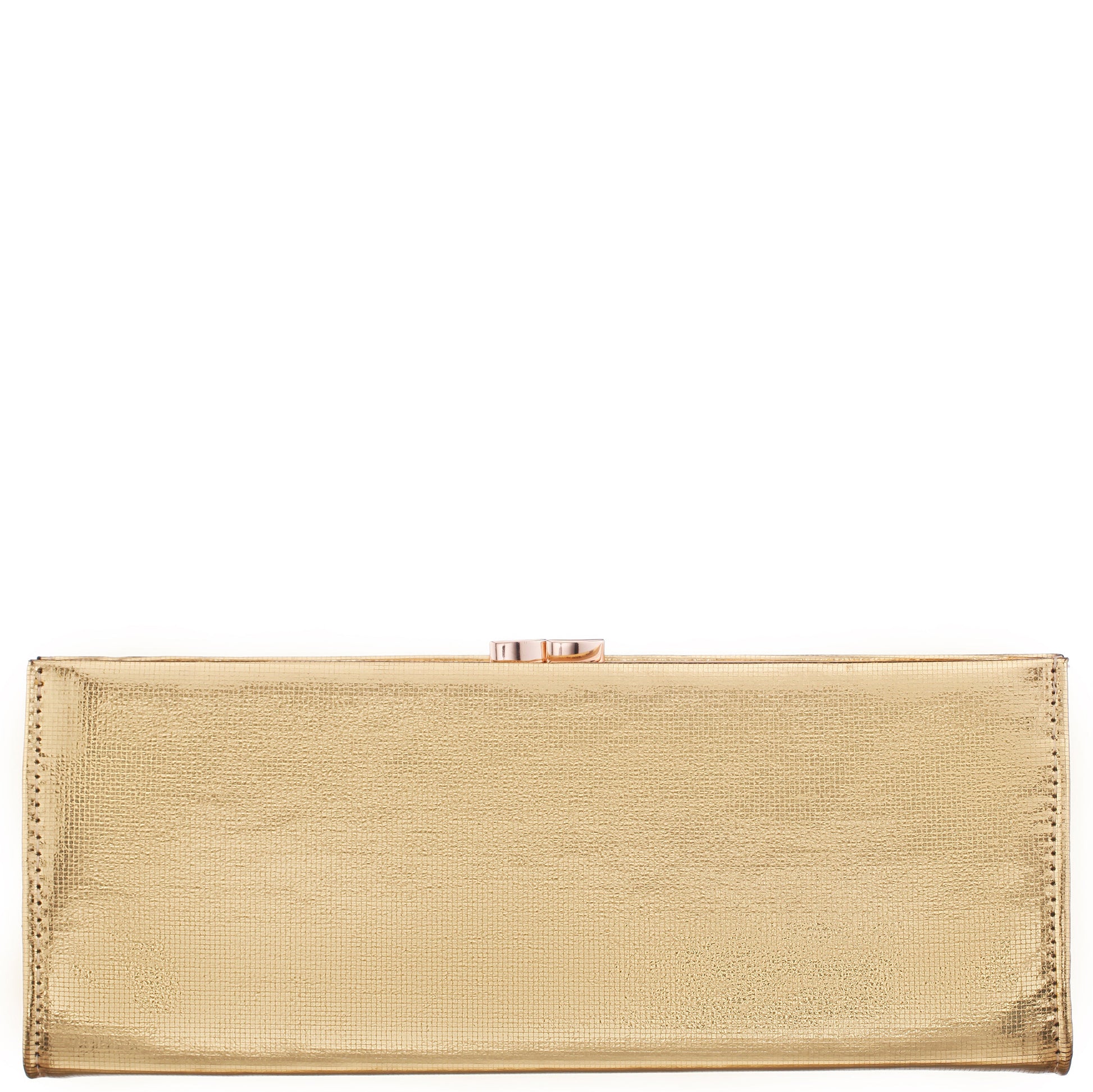 Nina Shoes Tierney Gold Mini Geo Metallic Fabric Frame Clutch