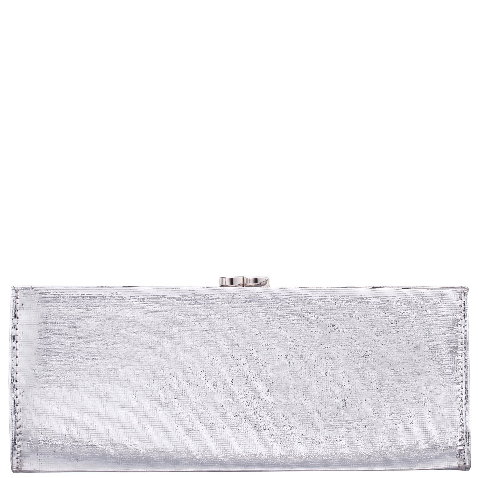Nina Shoes Tierney Silver Mini Geo Metallic Fabric Frame Clutch