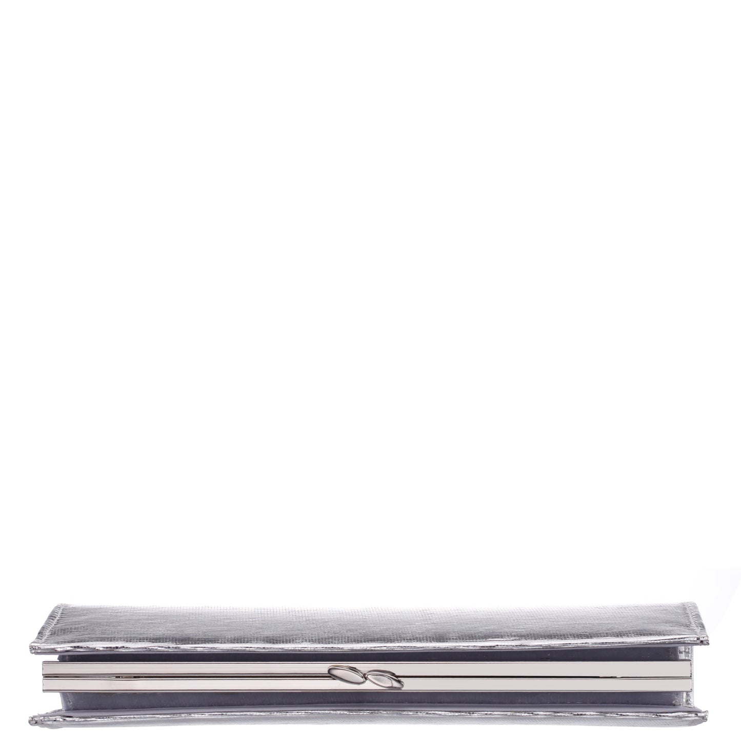 Nina Shoes Tierney Silver Mini Geo Metallic Fabric Frame Clutch