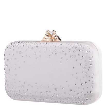 Nina Shoes Lindsay Beige Satin / Glass Crystal Minaudiere