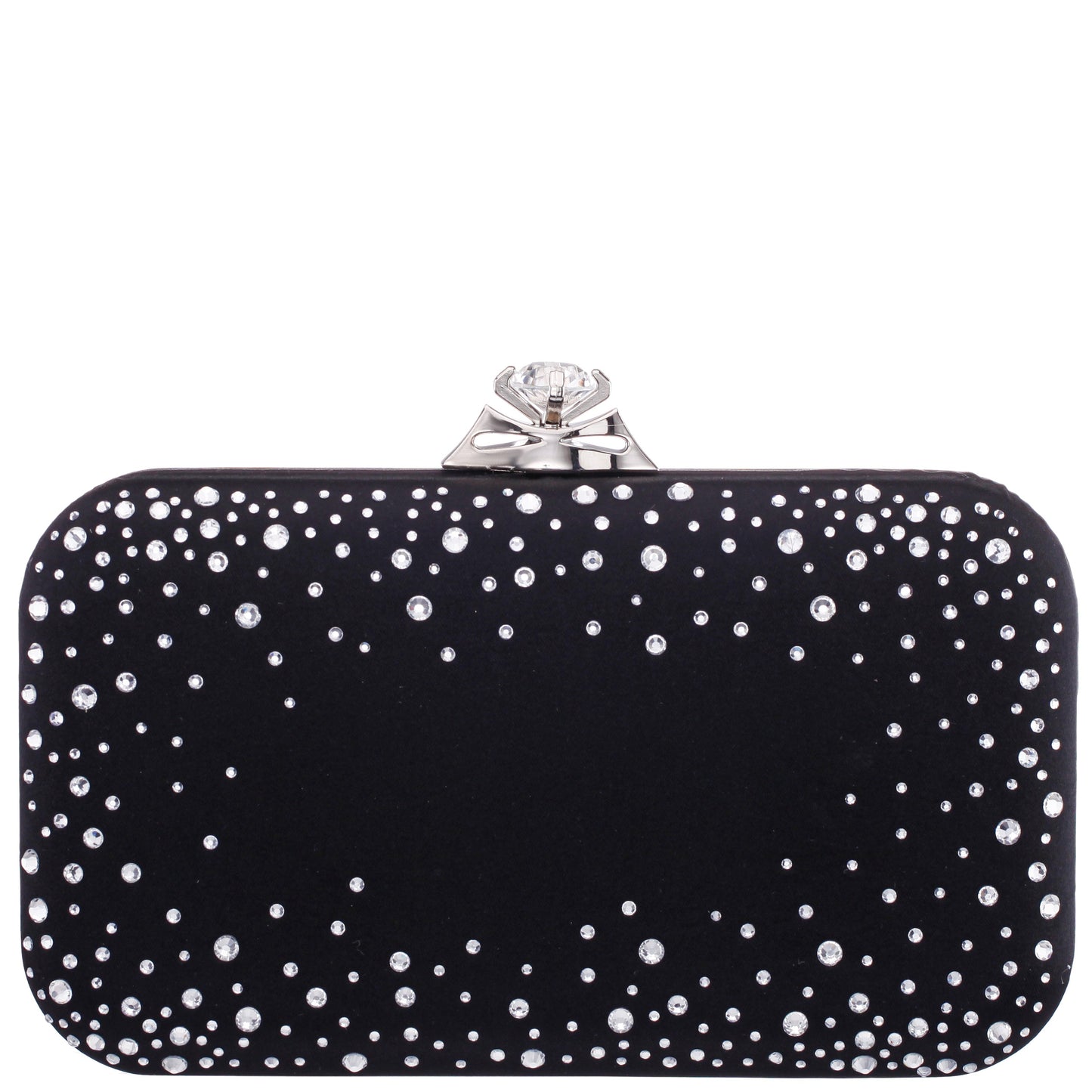 Nina Shoes Lindsay Black Satin / Glass Crystal Minaudiere