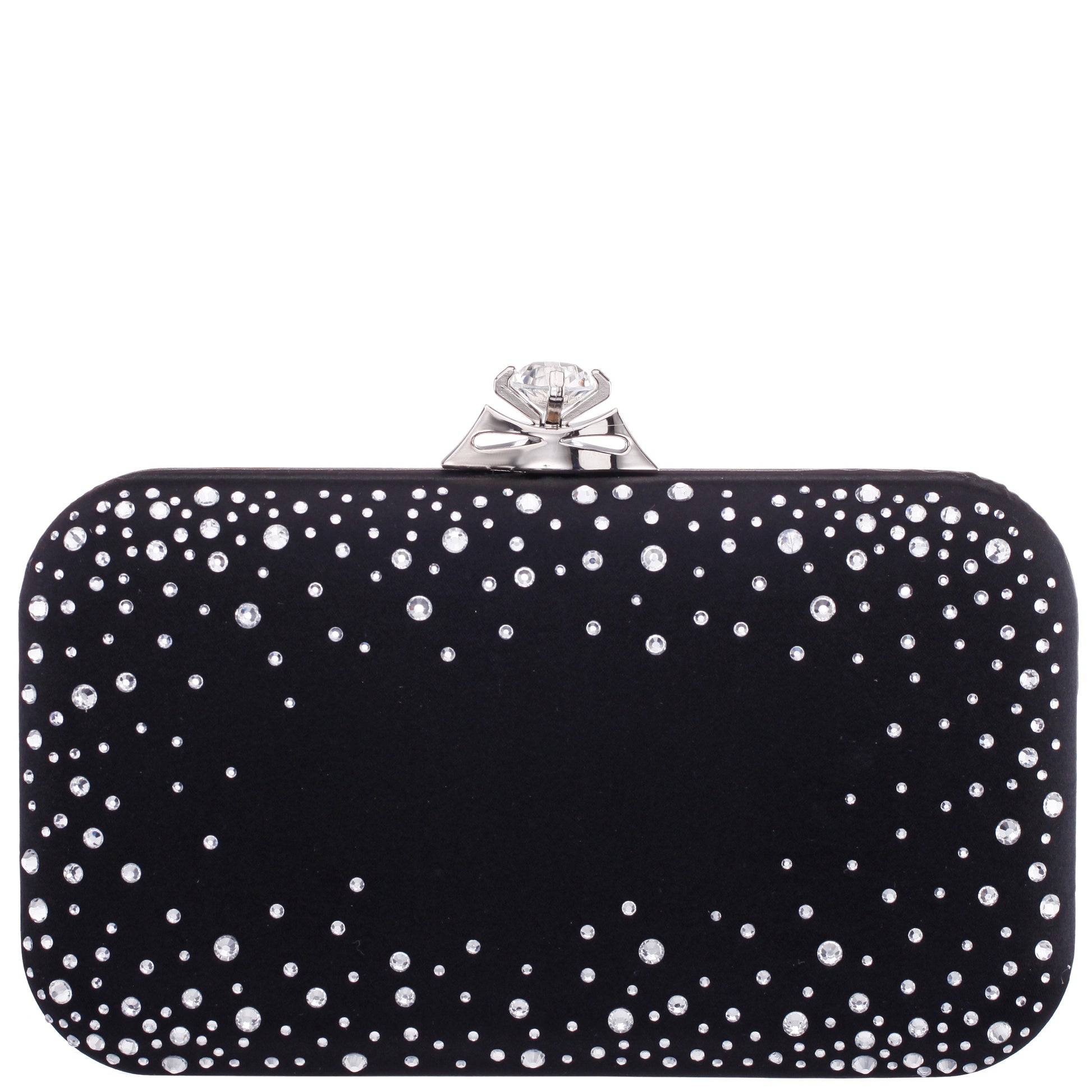 Nina Shoes Lindsay Black Satin / Glass Crystal Minaudiere