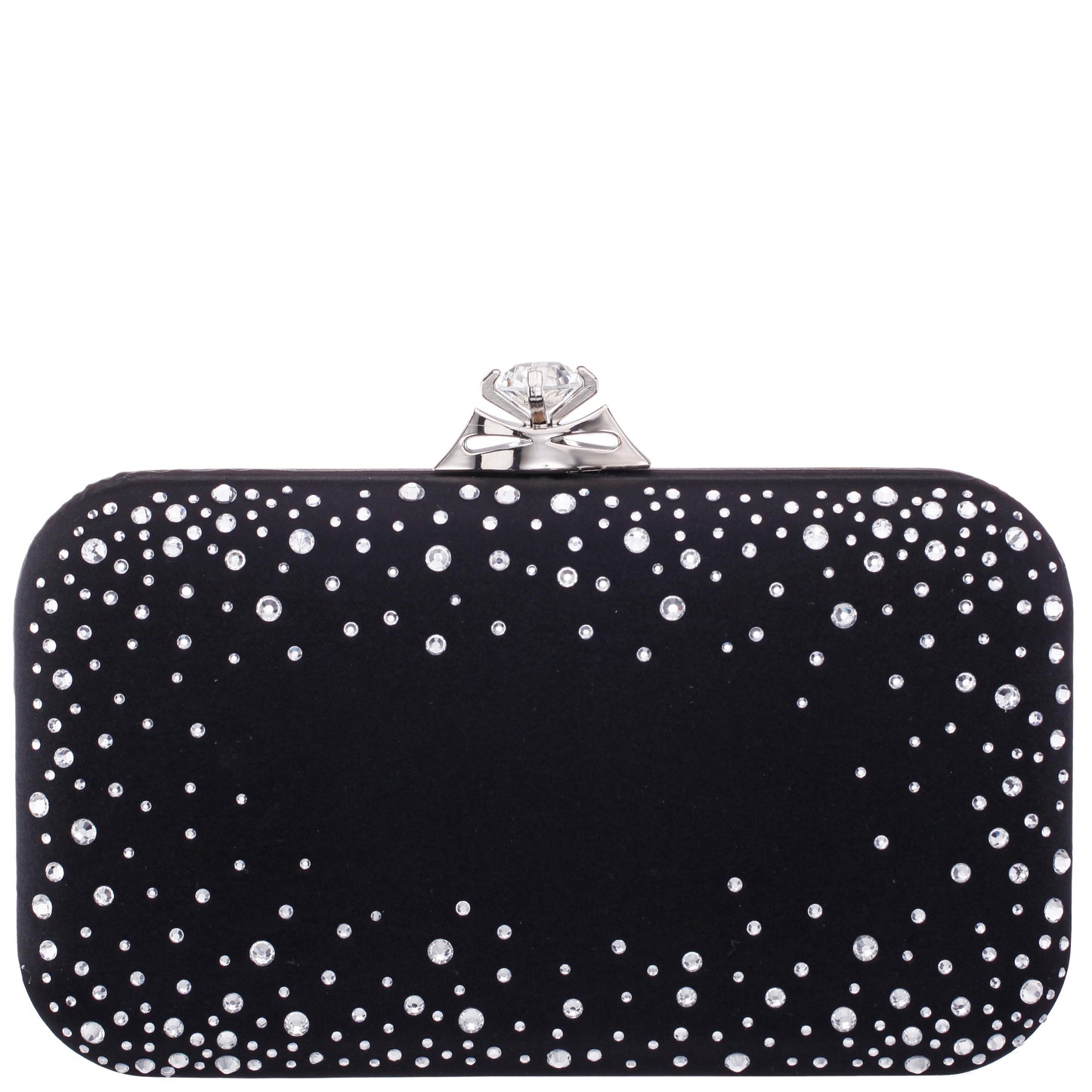 Nina Shoes Lindsay Black Satin / Glass Crystal Minaudiere