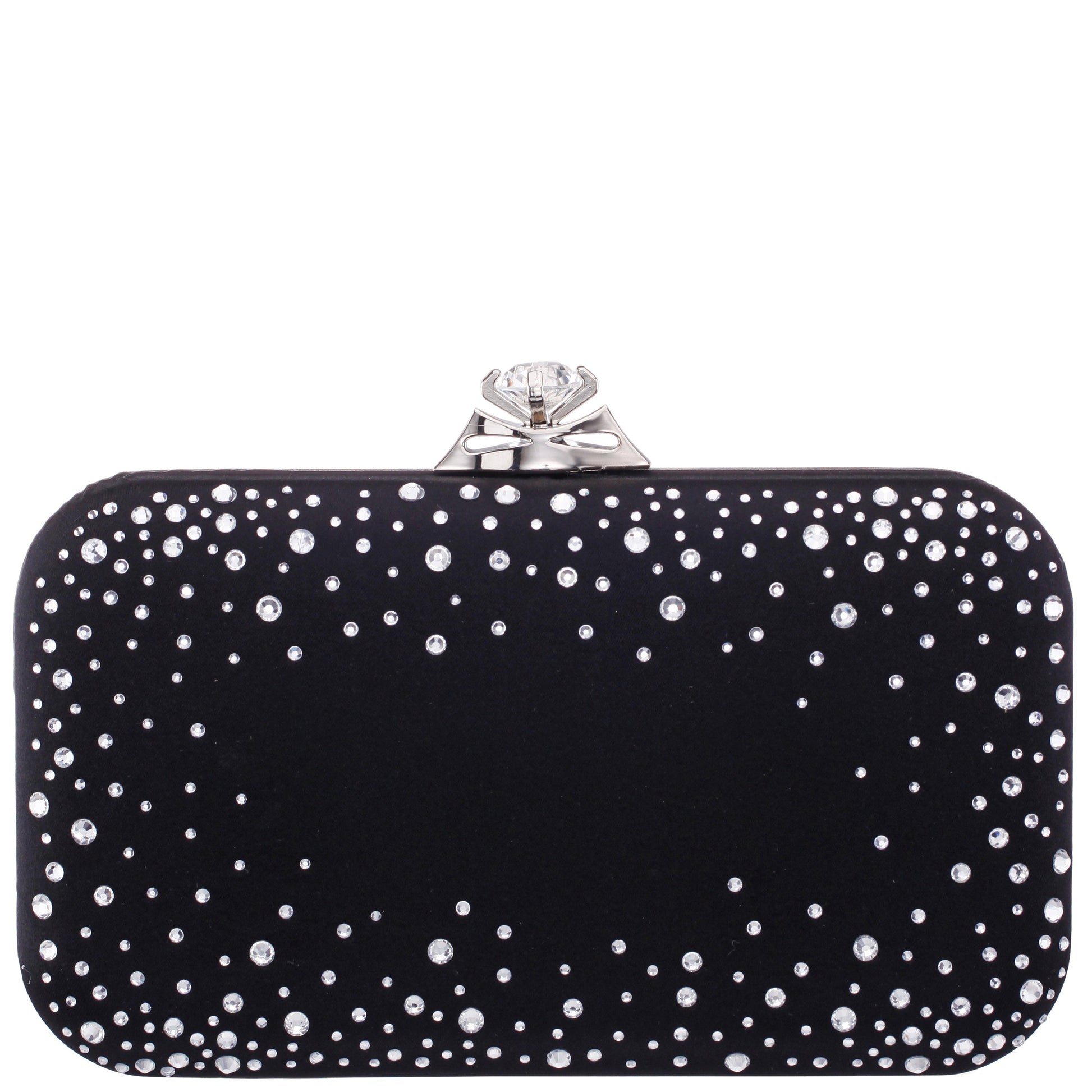 Nina Shoes Lindsay Black Satin / Glass Crystal Minaudiere