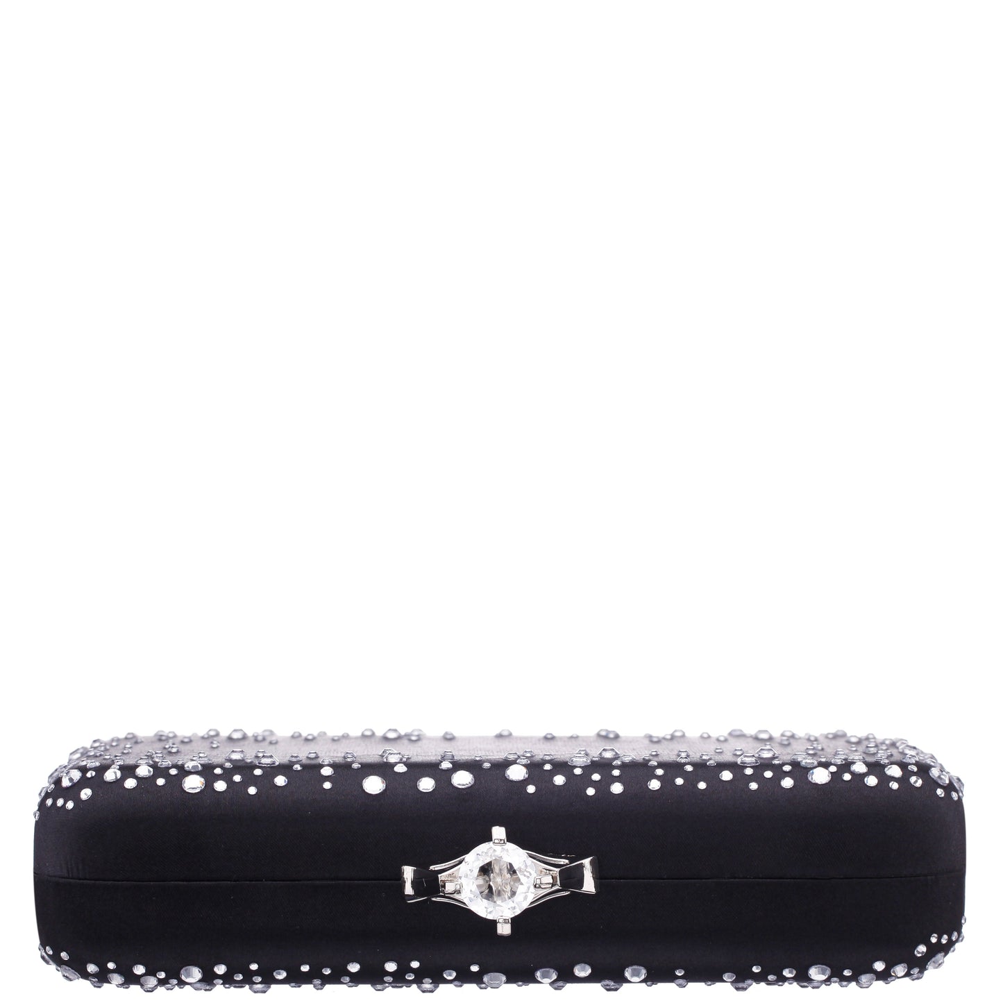 Nina Shoes Lindsay Black Satin / Glass Crystal Minaudiere