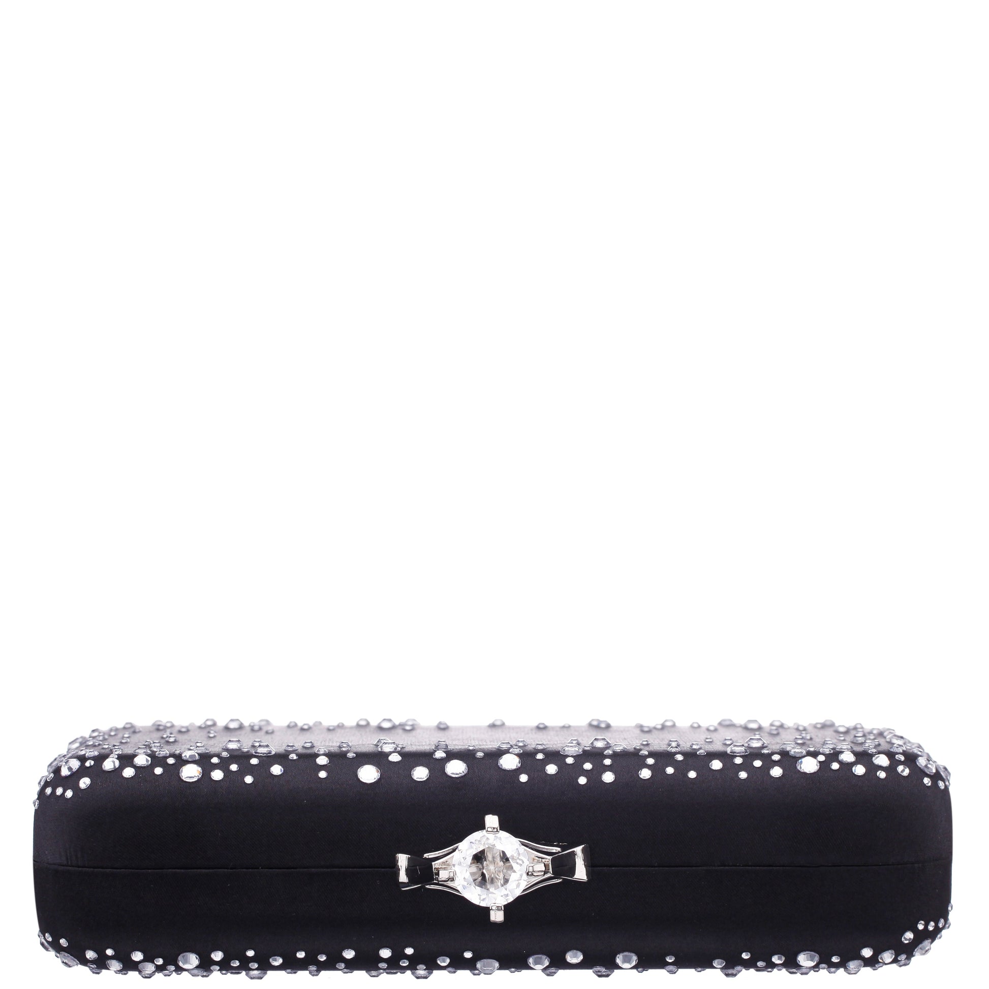 Nina Shoes Lindsay Black Satin / Glass Crystal Minaudiere