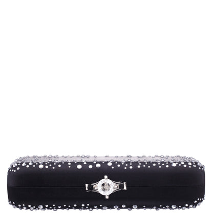 Nina Shoes Lindsay Black Satin / Glass Crystal Minaudiere