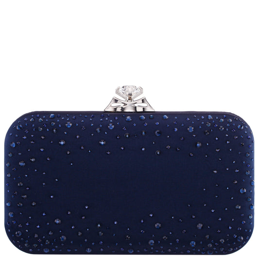Nina Shoes Lindsay Blue Satin / Glass Crystal Minaudiere