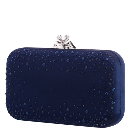 Nina Shoes Lindsay Blue Satin / Glass Crystal Minaudiere