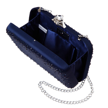 Nina Shoes Lindsay Blue Satin / Glass Crystal Minaudiere