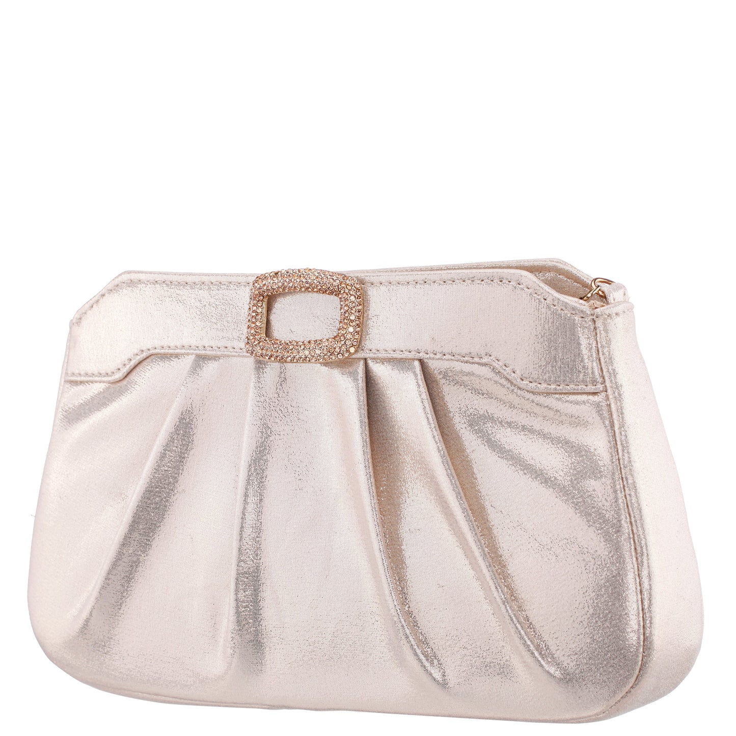 Nina Shoes Amy Platino Reflective Suedette Clutch