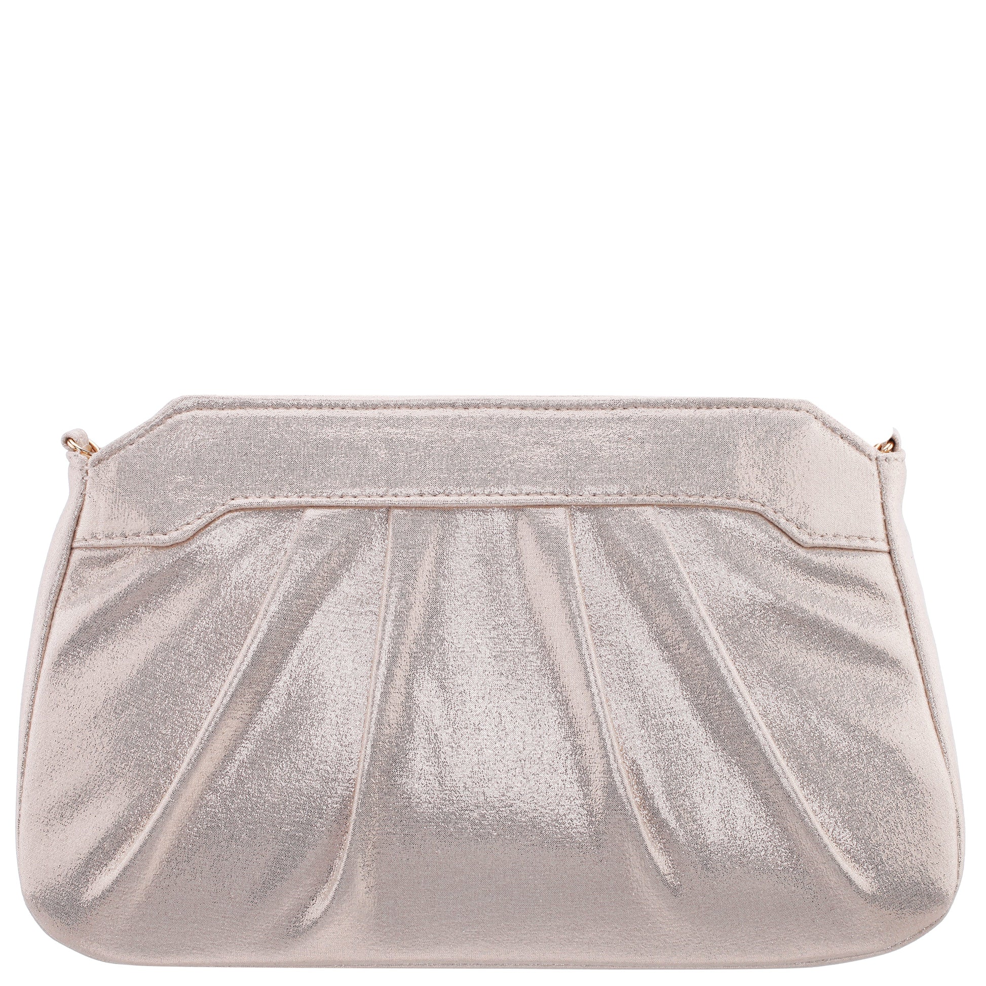 Nina Shoes Amy Platino Reflective Suedette Clutch