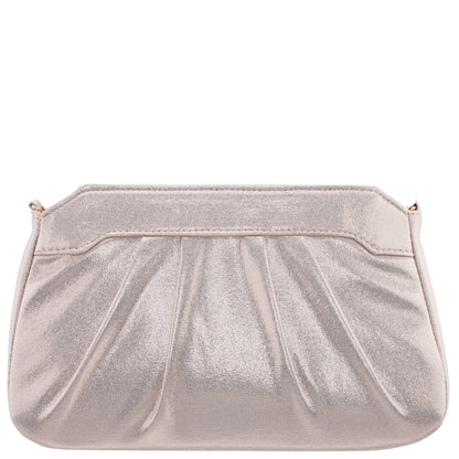 Nina Shoes Amy Platino Reflective Suedette Clutch