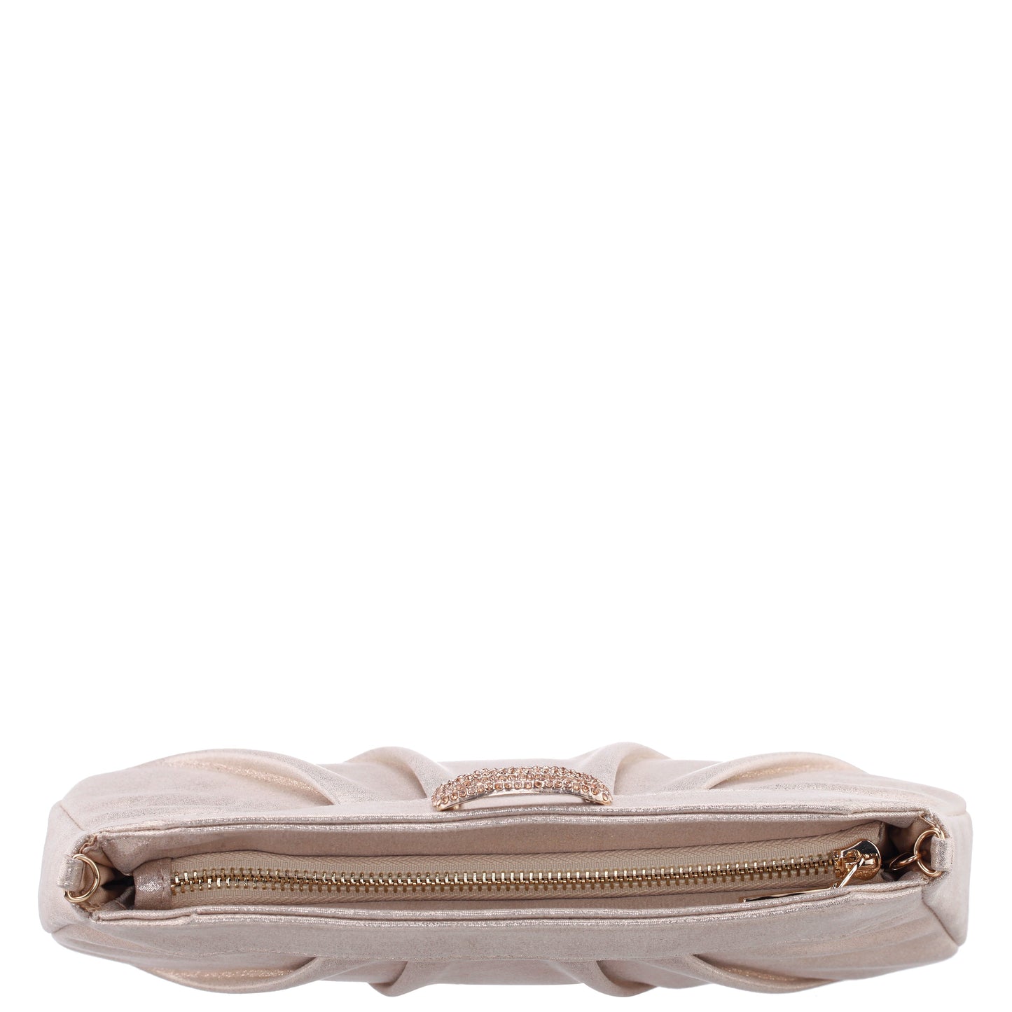 Nina Shoes Amy Platino Reflective Suedette Clutch