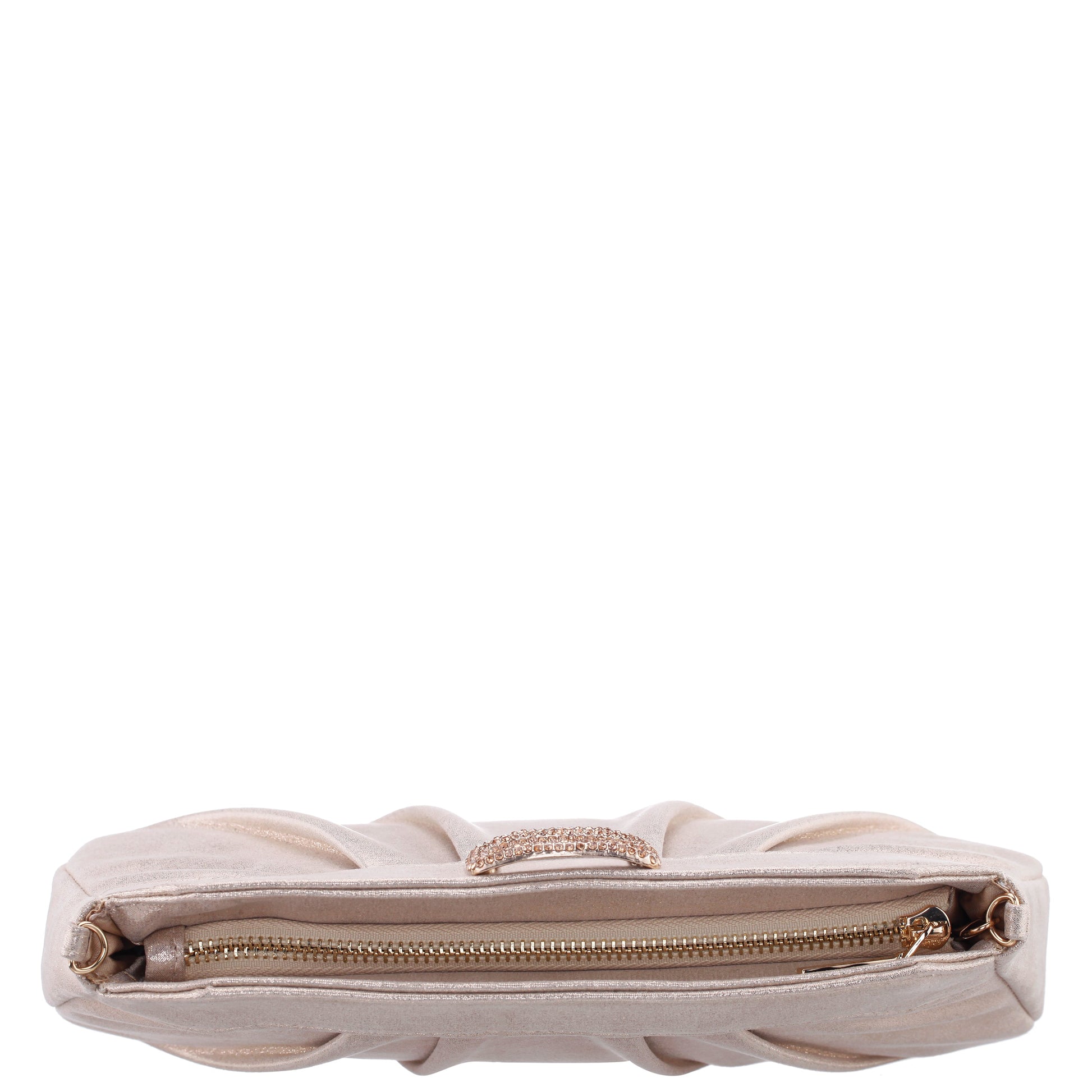 Nina Shoes Amy Platino Reflective Suedette Clutch