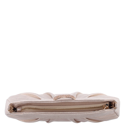 Nina Shoes Amy Platino Reflective Suedette Clutch