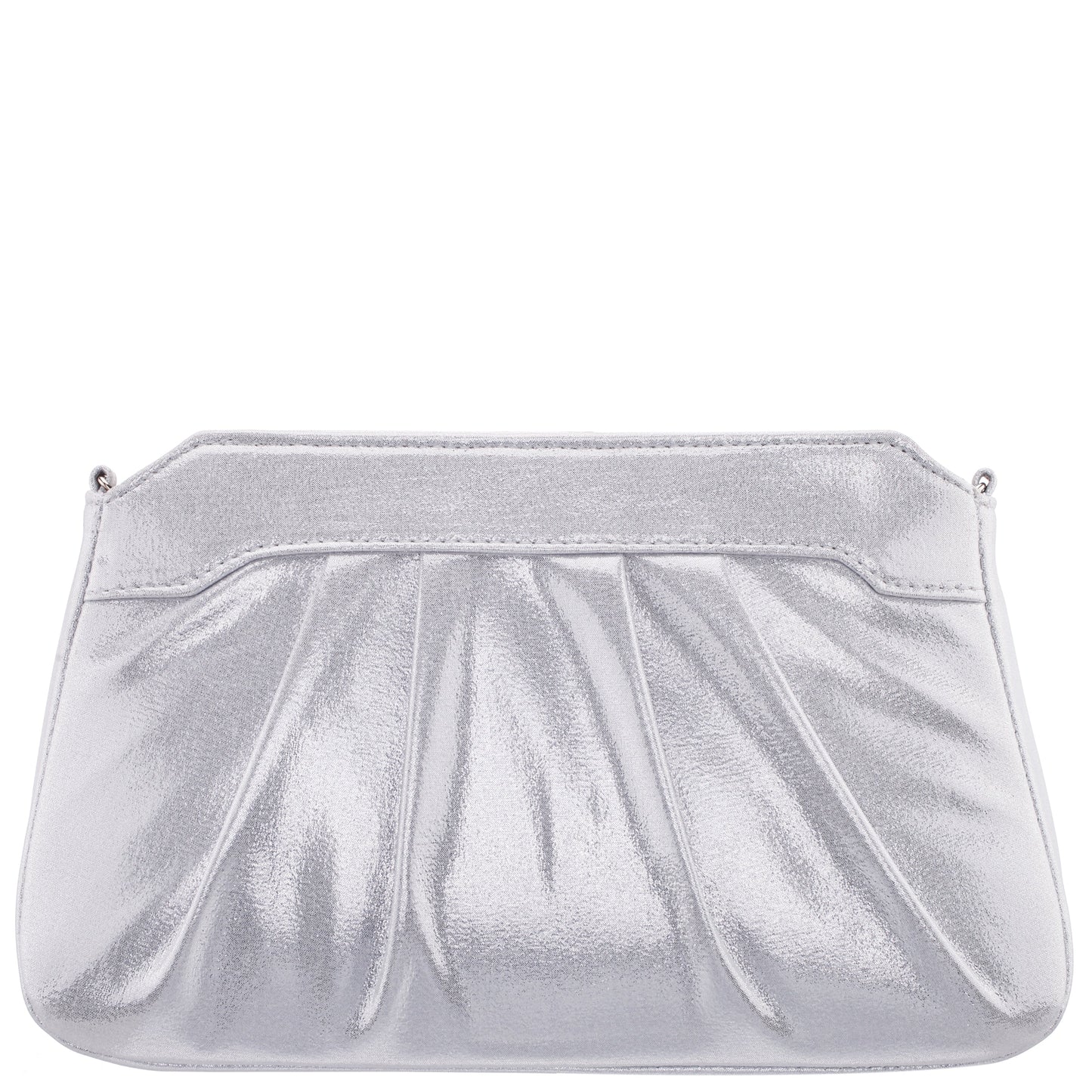 Nina Shoes Amy True Silver Reflective Suedette Clutch