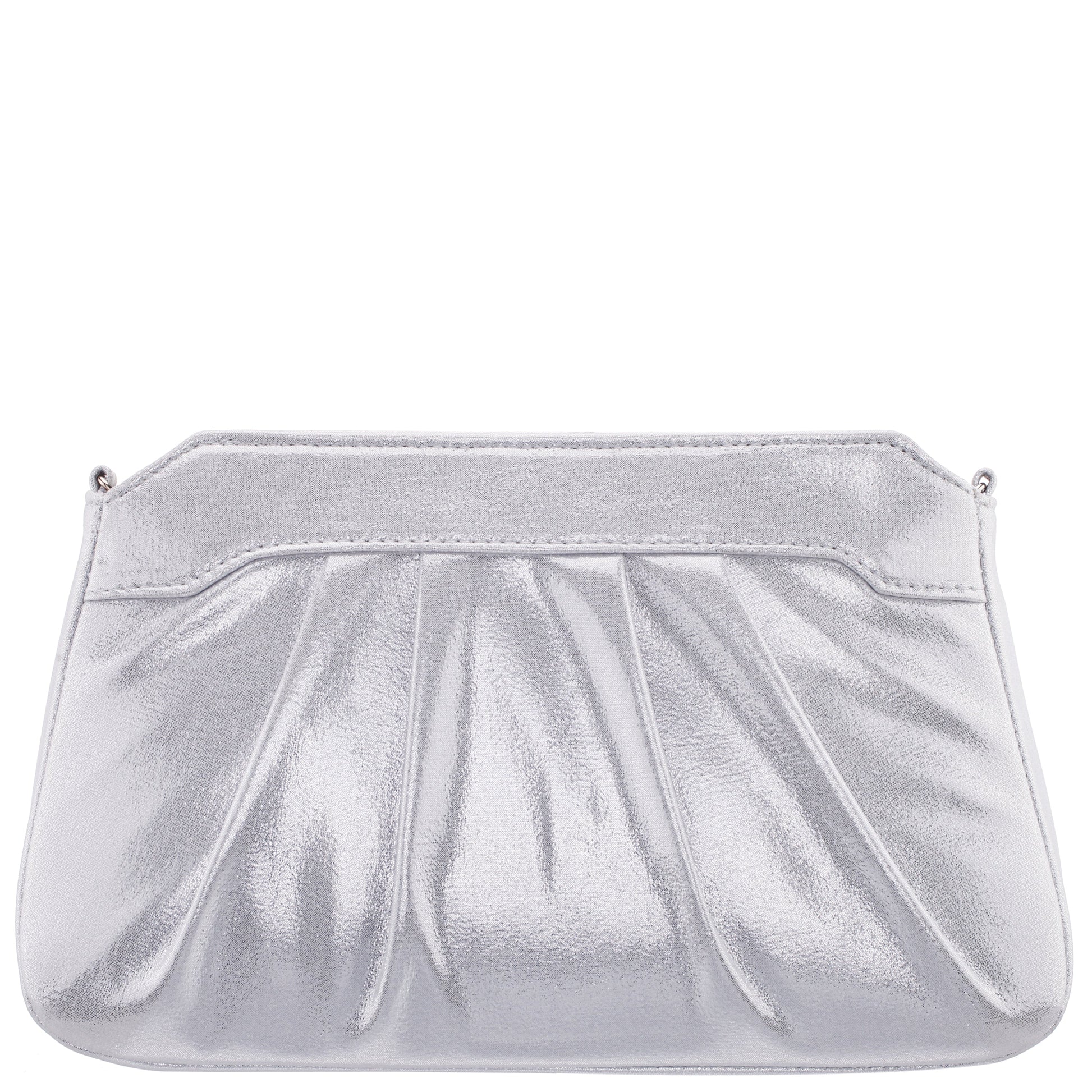 Nina Shoes Amy True Silver Reflective Suedette Clutch
