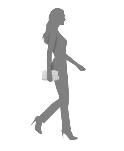 Nina Shoes Amy True Silver Reflective Suedette Clutch