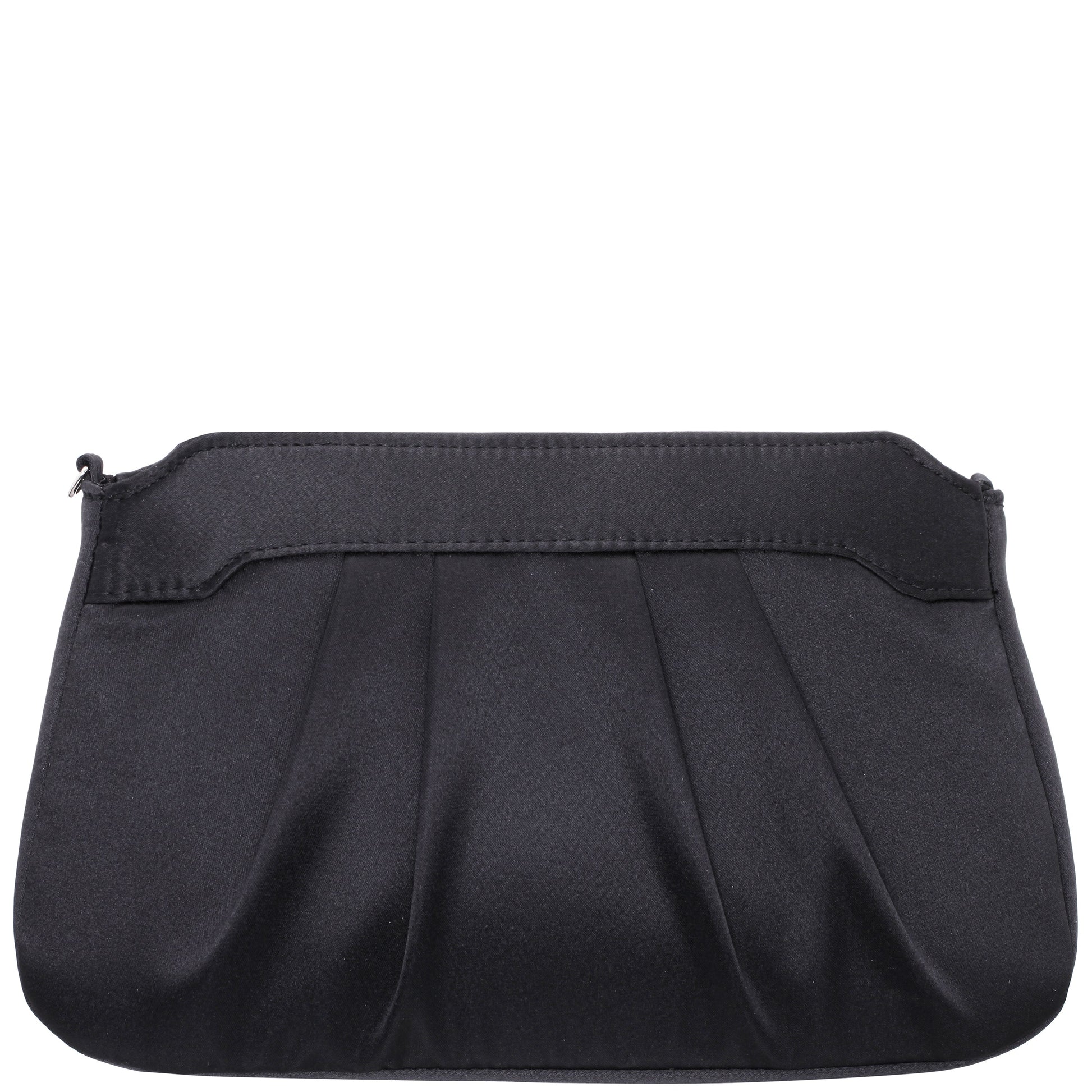 Nina Shoes Amy Black Satin / Glass Crystal Clutch