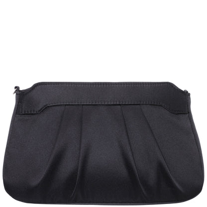 Nina Shoes Amy Black Satin / Glass Crystal Clutch