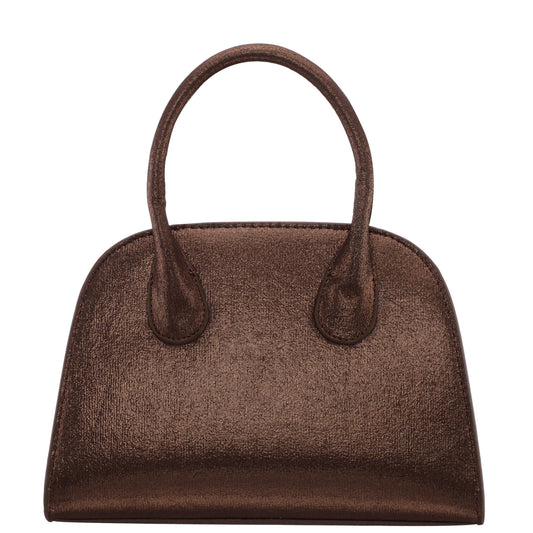 Nina Shoes Ainsley Brown Reflective Suedette Handle Bag