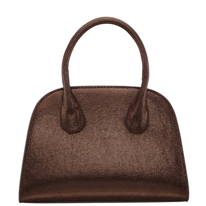 Nina Shoes Ainsley Brown Reflective Suedette Handle Bag