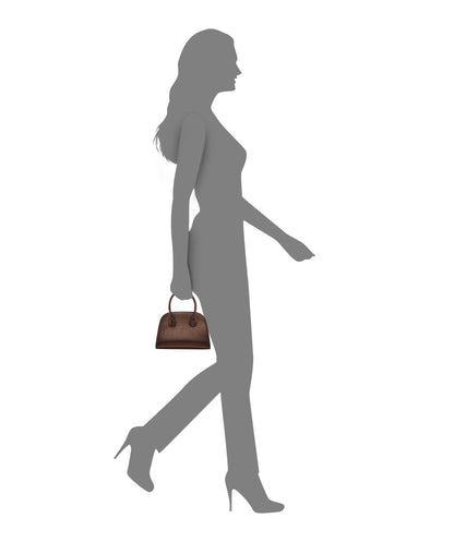 Nina Shoes Ainsley Brown Reflective Suedette Handle Bag