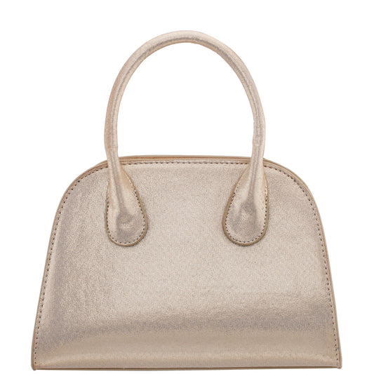 Nina Shoes Ainsley Gold Reflective Suedette Handle Bag
