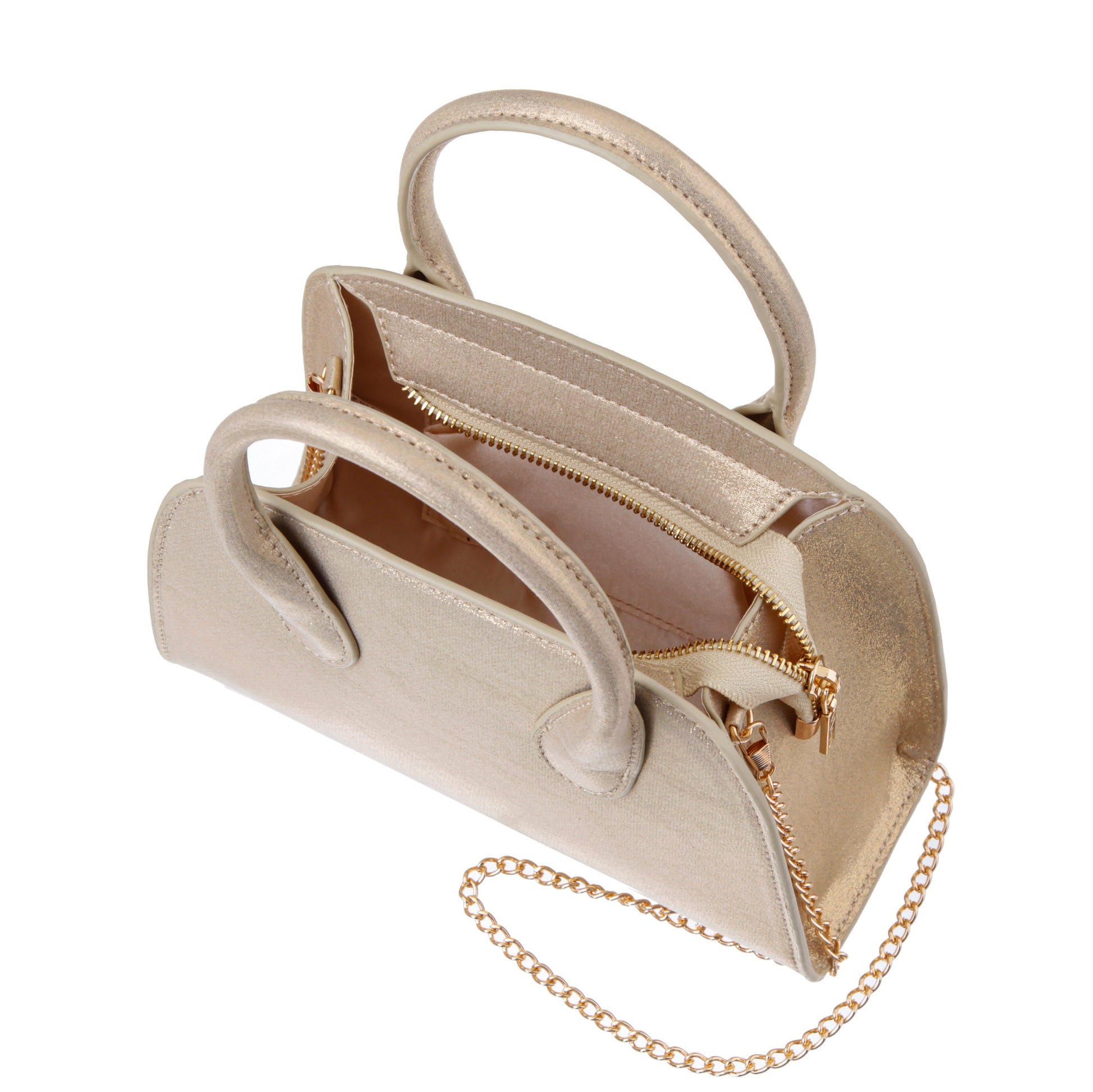Nina Shoes Ainsley Gold Reflective Suedette Handle Bag