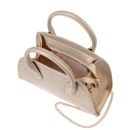Nina Shoes Ainsley Gold Reflective Suedette Handle Bag