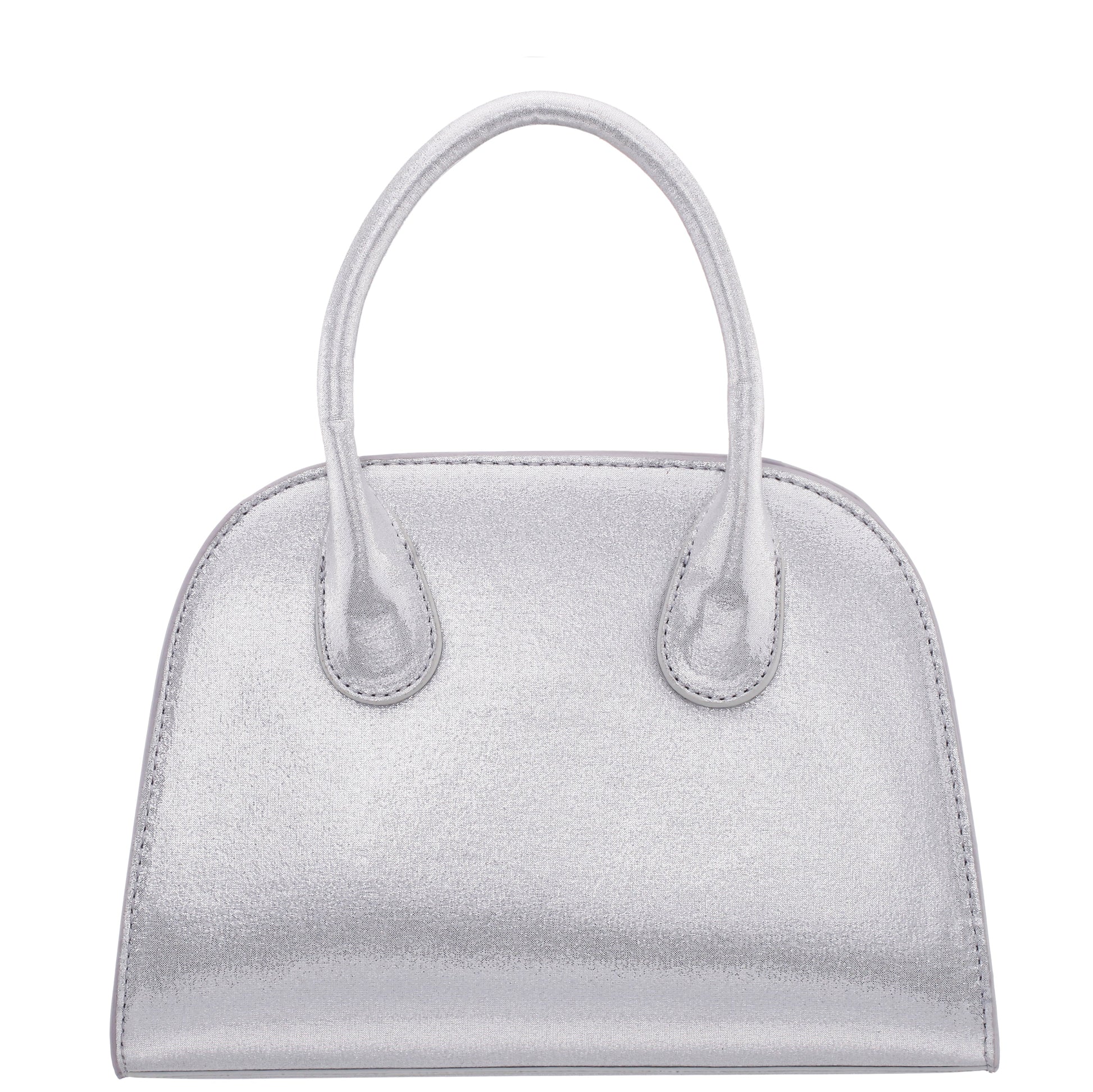 Nina Shoes Ainsley True Silver Reflective Suedette Handle Bag